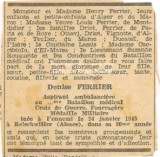 Avis décés Denise Ferrier