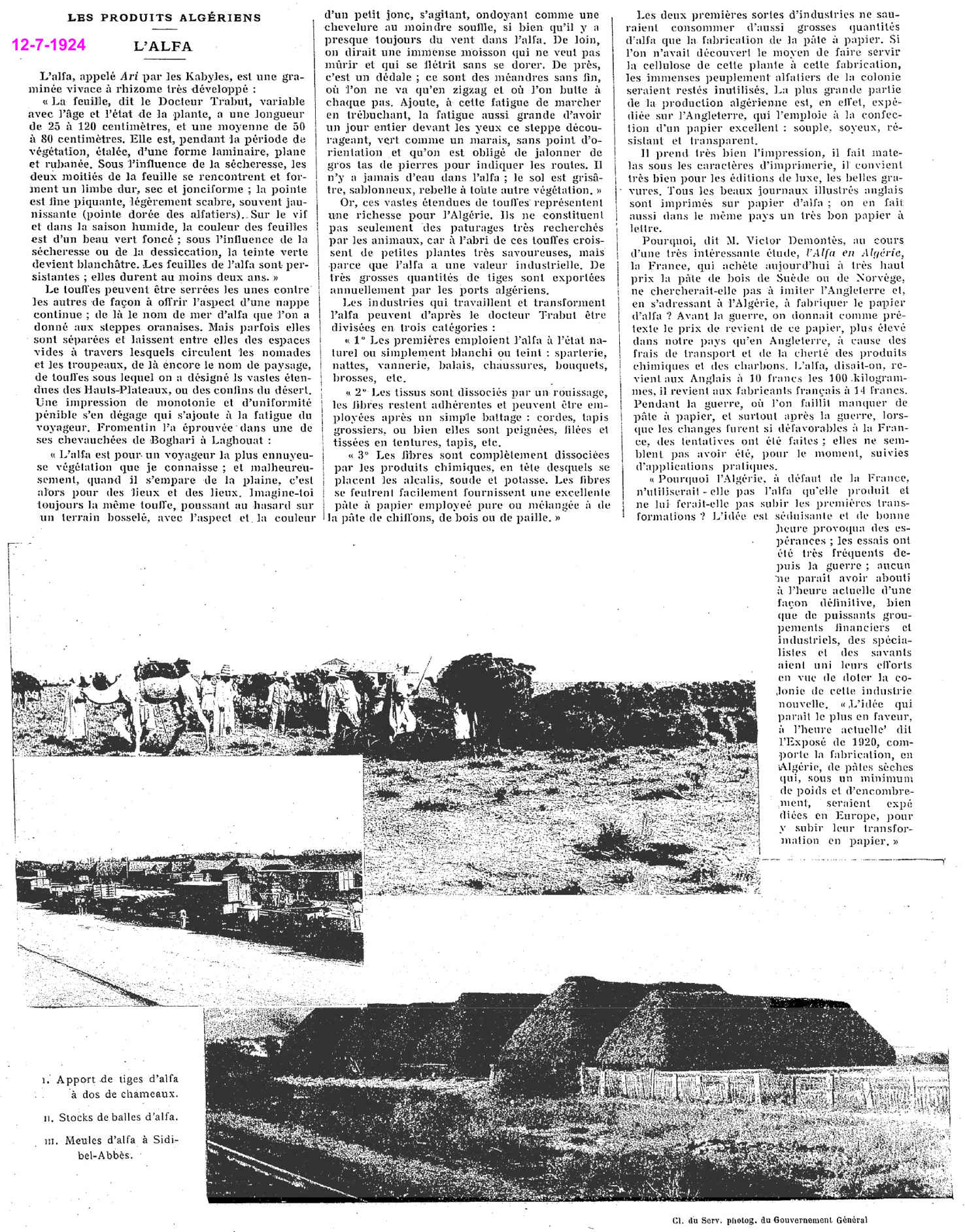 Afrique du nord illustrée du 12-7-1924