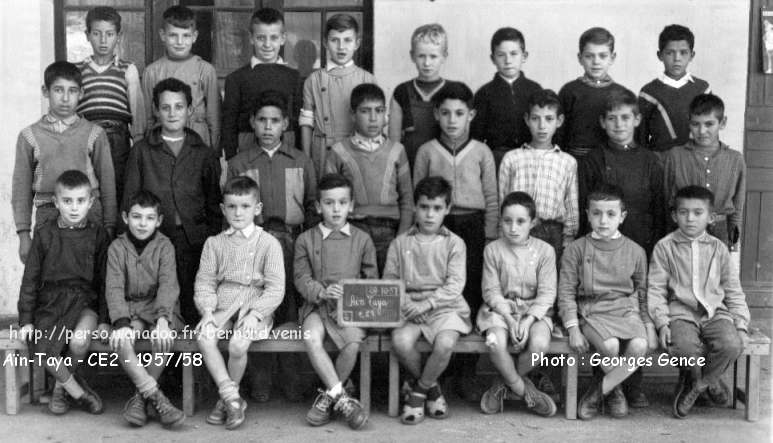 classe de cours élémentaire, 2è année, 1957-1958