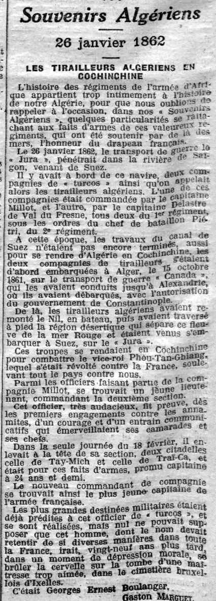 LES TIRAILLEURS ALGERIENS EN COCHINCHINE