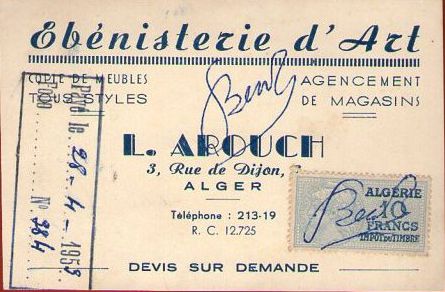 bab el oued,ebenisterie d'art,arouch,rue de dijon
