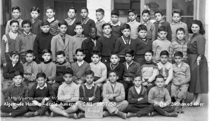 l'école Aumerat, cours moyen 1ère année, 1957-1958