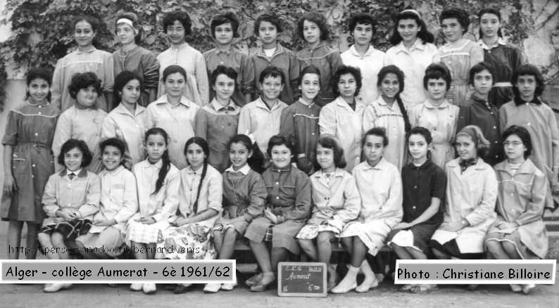 collège Aumerat, Collége , sixième, 1961-1962
