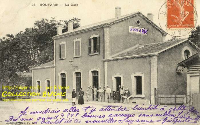 BOUFARIK dans la plaine de la Mitidja. , la gare
