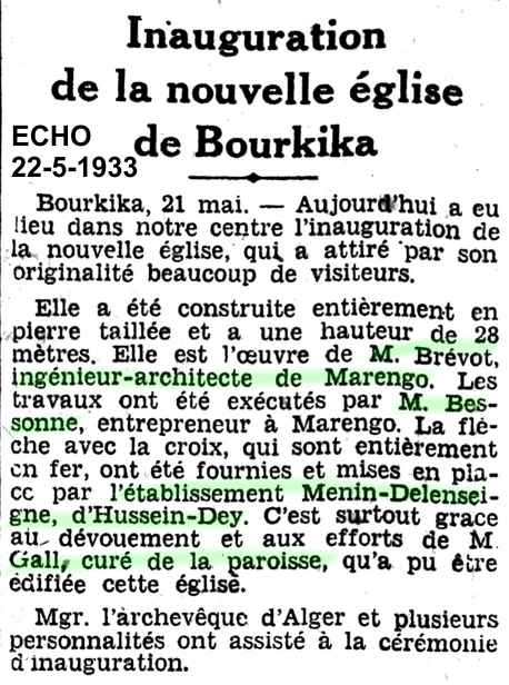 Inauguration de la nouvelle église