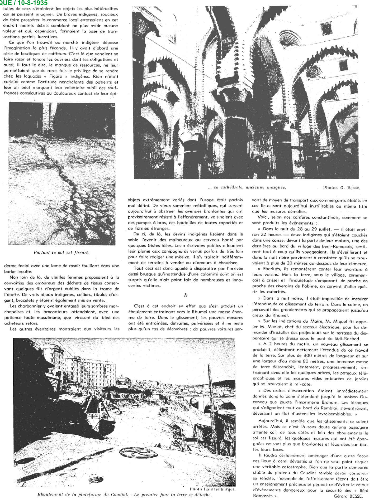 L'éboulement du village des " Béni Ramassés "