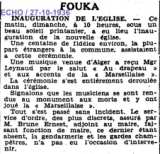 INAUGURATION de l'ÉGLISE(...2 ans après l'incendie.)