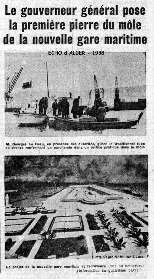 Le gouverneur général pose la première pierre du môle