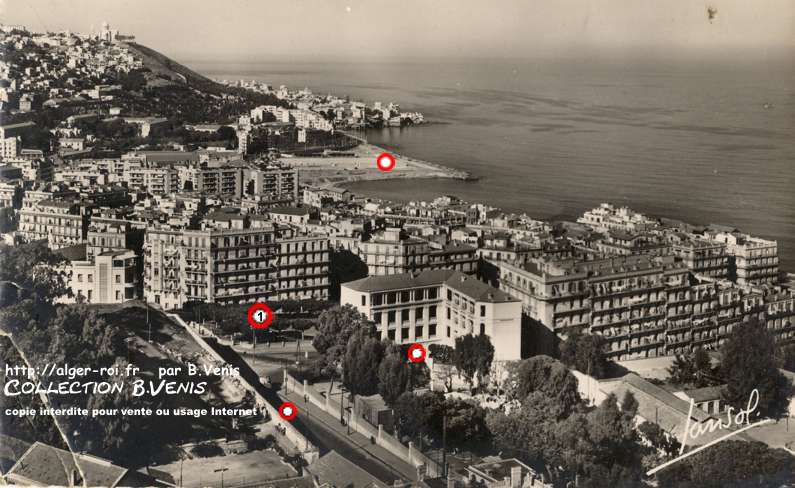 Vue générale de Bab-el-Oued dominée par Notre-Dame d'Afrique