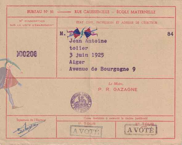 carte d'électeur 