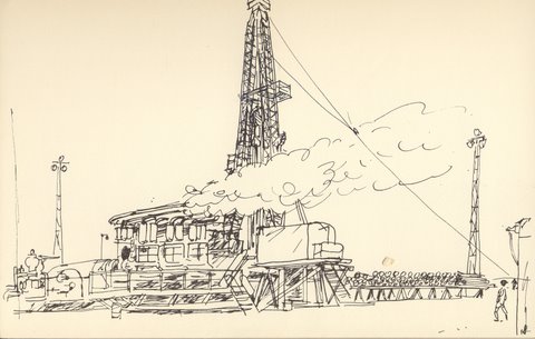 Au moment de la remontée des tiges, les moteurs en pleine action..