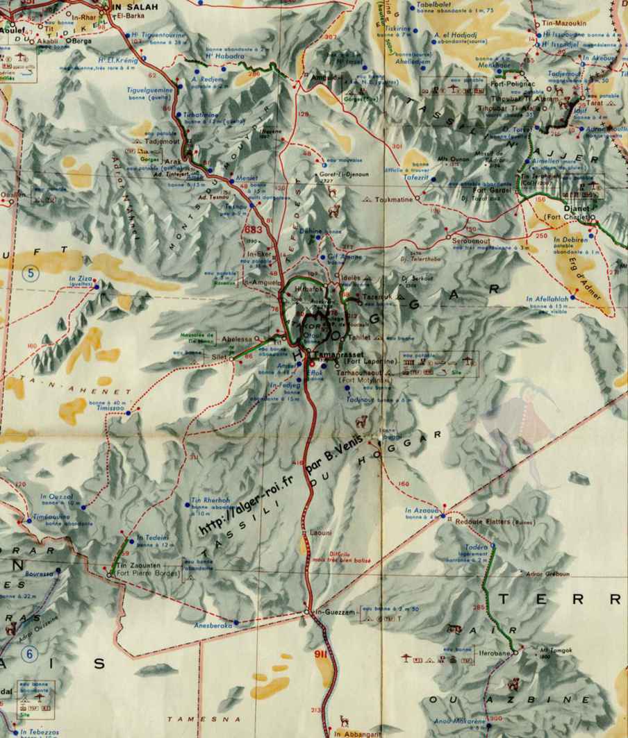 Extrait de "Sahara", carte Michelin, N°152