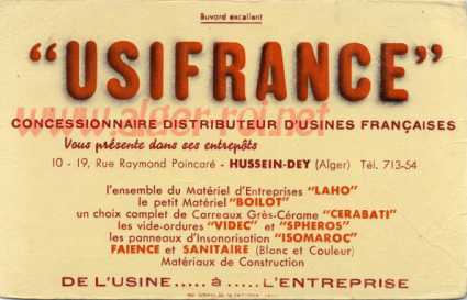 Buvard "USIFRANCE" rue Raymond Poincaré