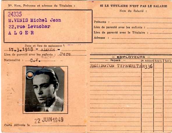 Caisse Interprofessionnelle de Compensation des Allocations Familiales du Département d'Alger ( C.I.C.A.F.D.A.) 48 avenue Yusuf, Alger.