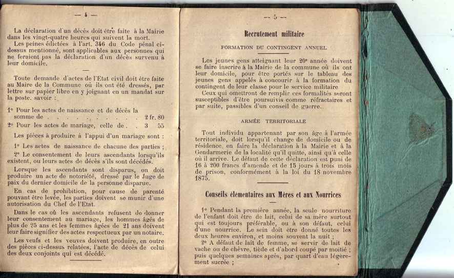 Un livret de famille de 1898