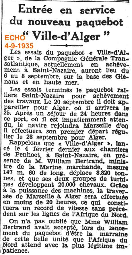Entrée en service du nouveau paquebot