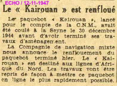 le "Kairouan" est renfloué