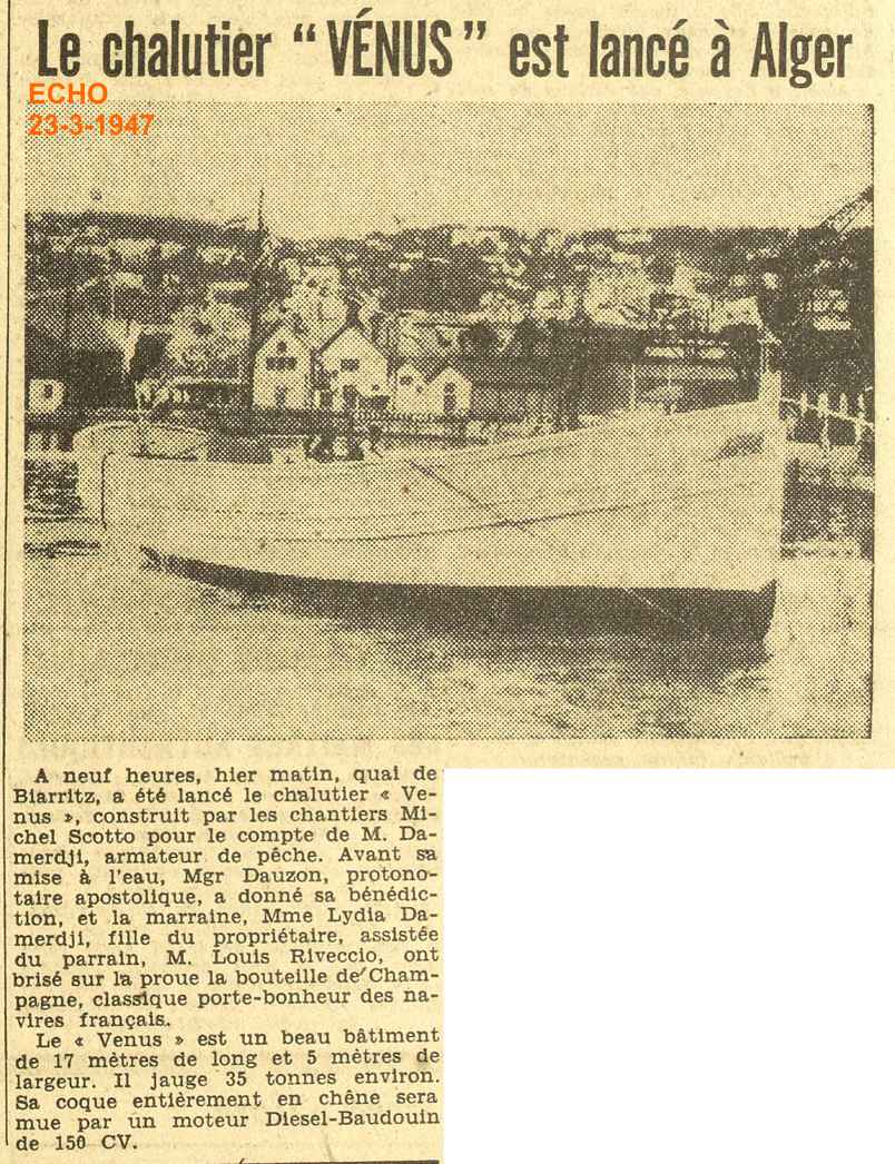 Le chalutier " VÉNUS" 
