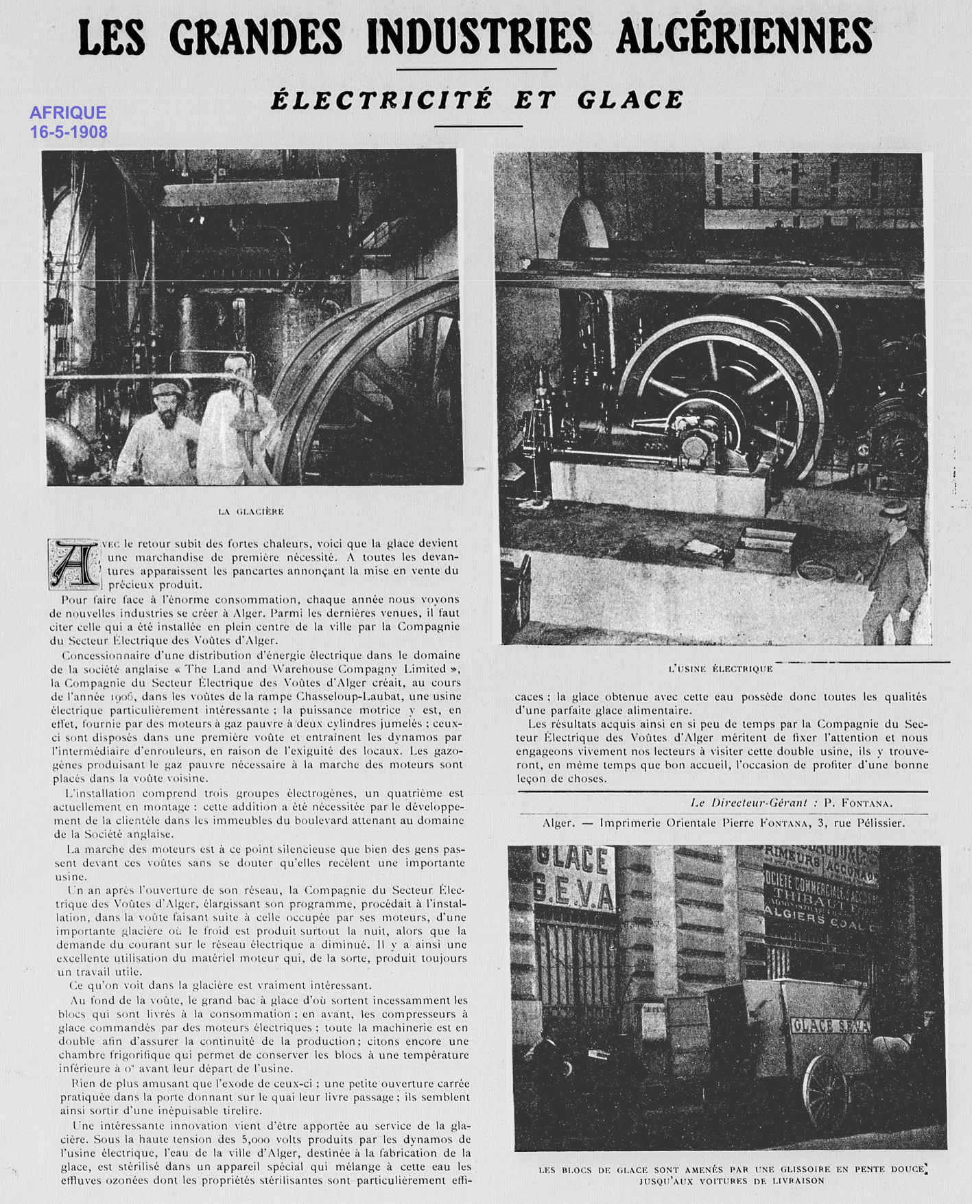 la Compagnie du Secteur Électrique des Voûtes d'Alger.