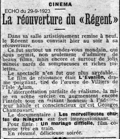 reouverture regent