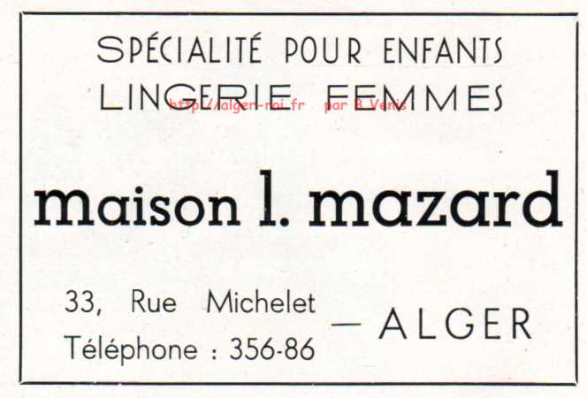 rue michelet,mustapha superieur,mazard,lingerie