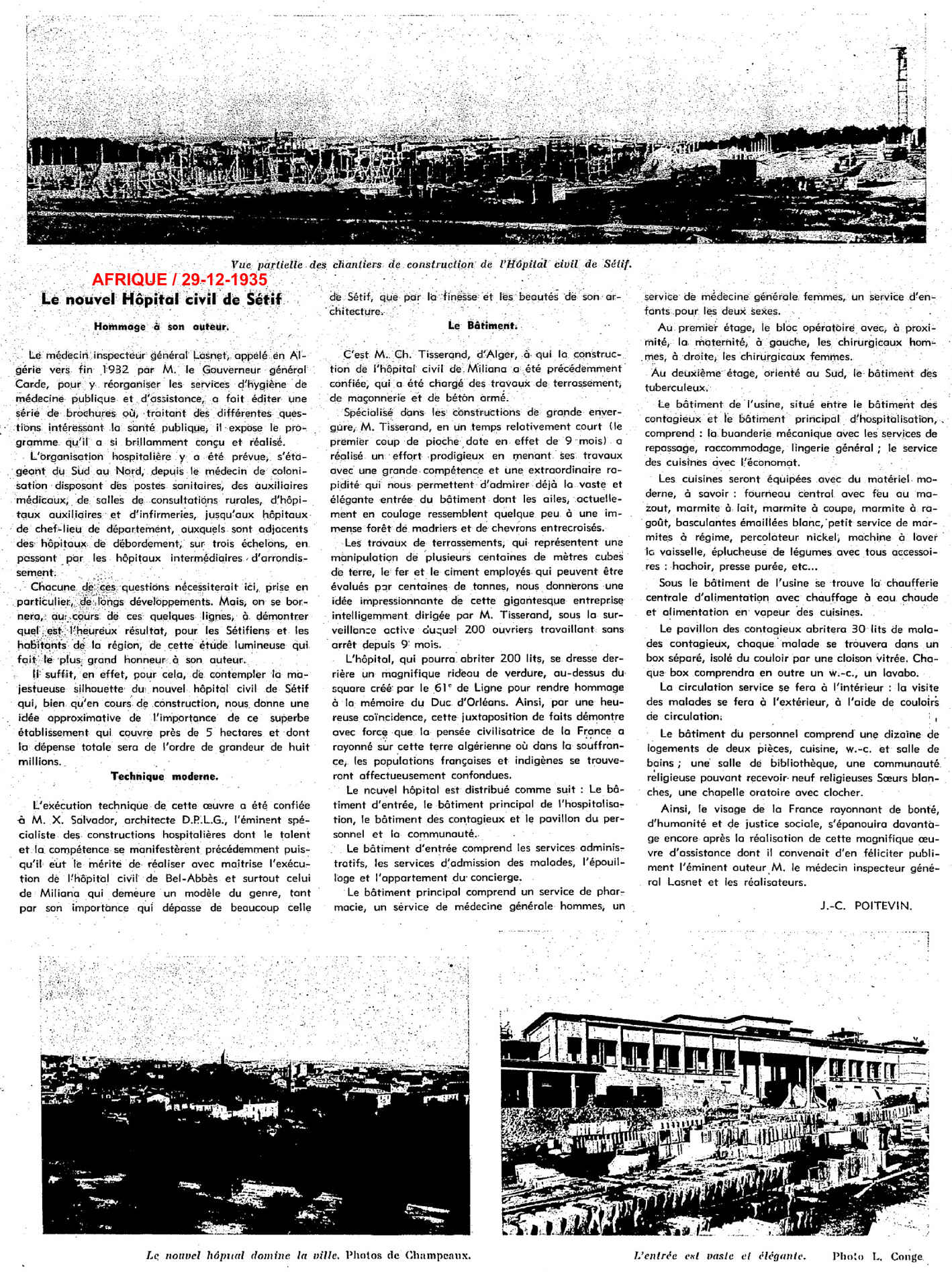 *** La qualité médiocre des photos de cette page est celle de la revue. Nous sommes ici en 1922. Amélioration notable plus tard, dans les revues à venir. " Algeria " en particulier.
