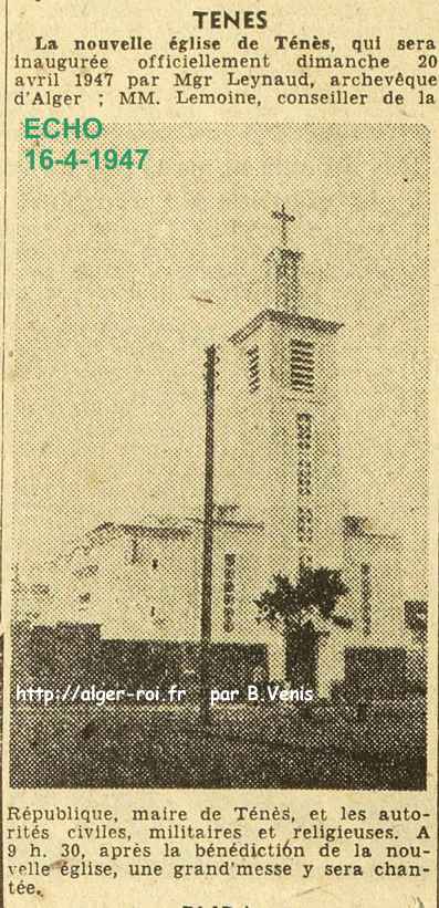 Inauguration de l'église