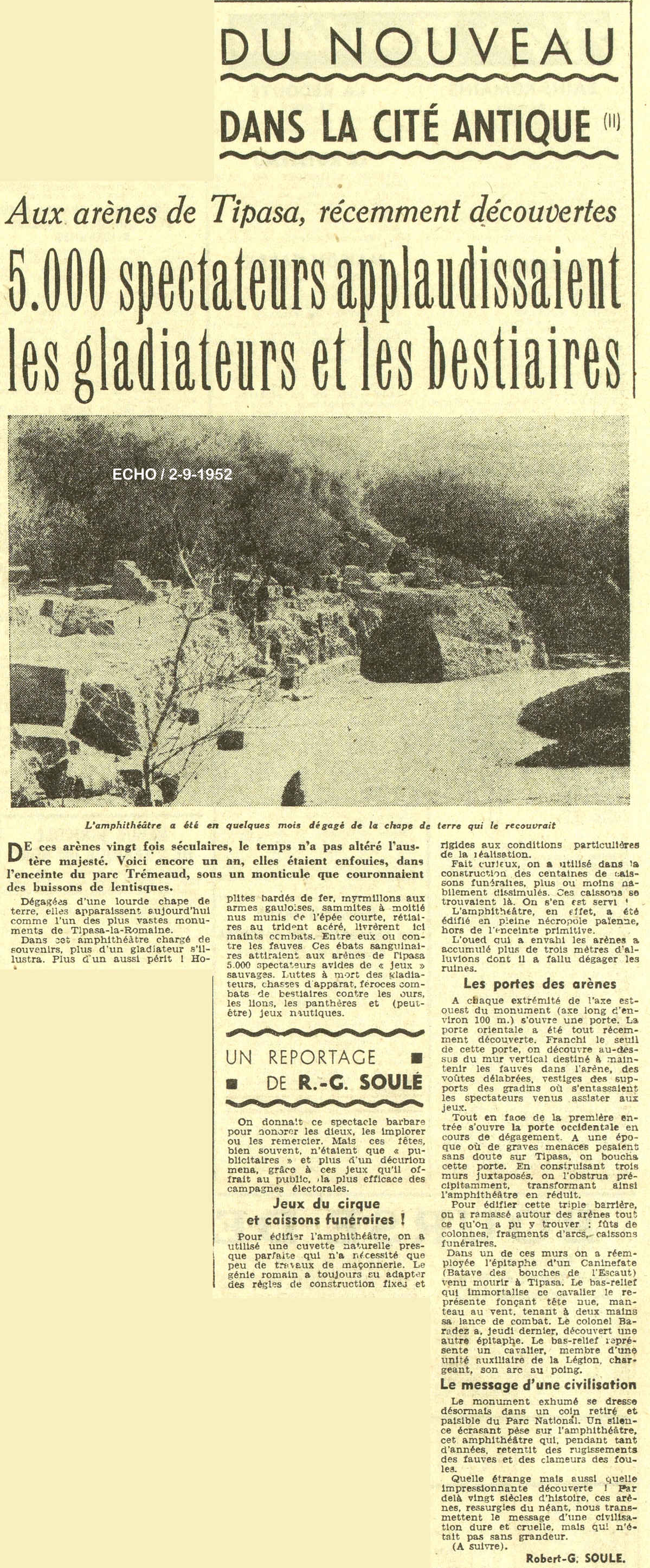 DU NOUVEAU DANS LA CITÉ ANTIQUE