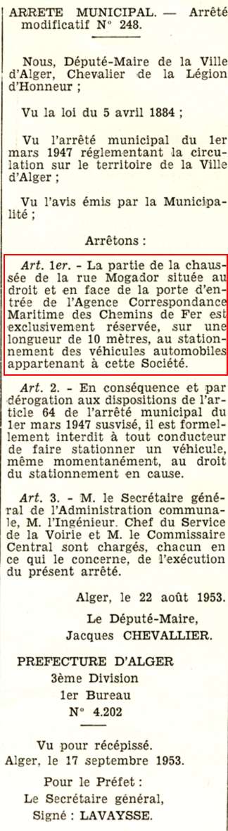 Stationnement rue Mogador