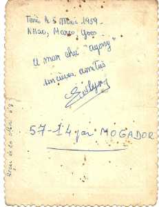 Verso de la photo