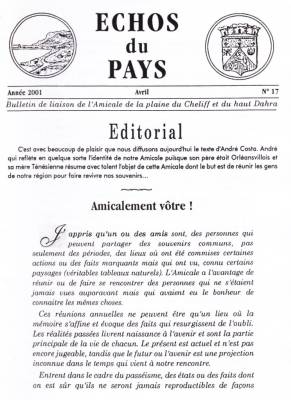 Highlight for Album: L'ECHO du PAYS  Avril 2001