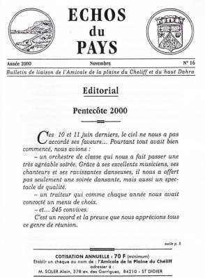 Highlight for Album: L'ECHO du PAYS  Novembre 2000