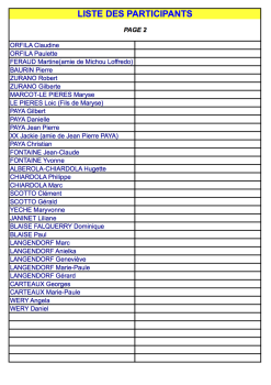 LISTE DES PARTICIPANTS 
(Page 2)