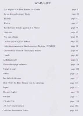 Sommaire du Livre