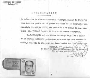 SANTAMARIA Vicente
une autorisation de port d'arme
peu courante