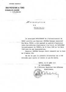 certificat de travail
