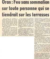 1962
FEU sans sommation
sur toute personne qui se tiendrait
sur less terrasses
