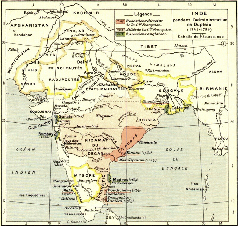 l'Inde pendant administration Dupleix, 1741-1754