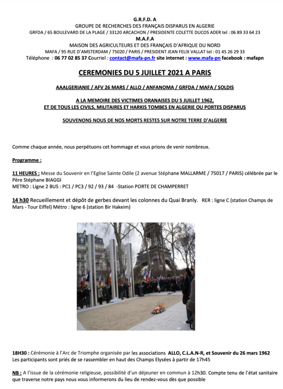 5 juillet cérémonies