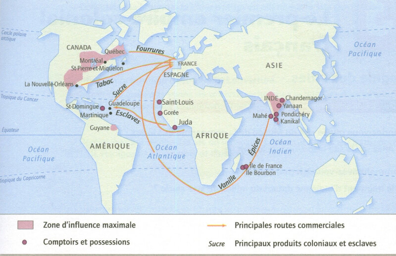 premier domaine colonial français, XVIIe-XVIIIe siècle