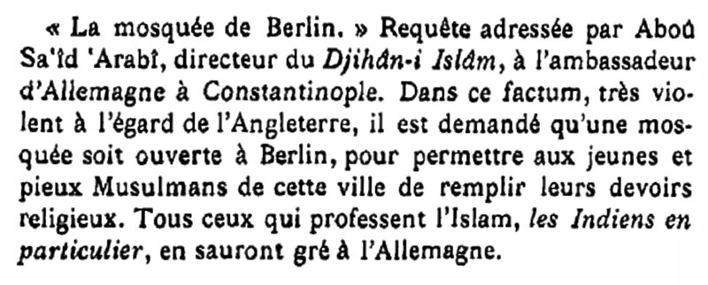 Mosquée à Berlin 1914 Turcs