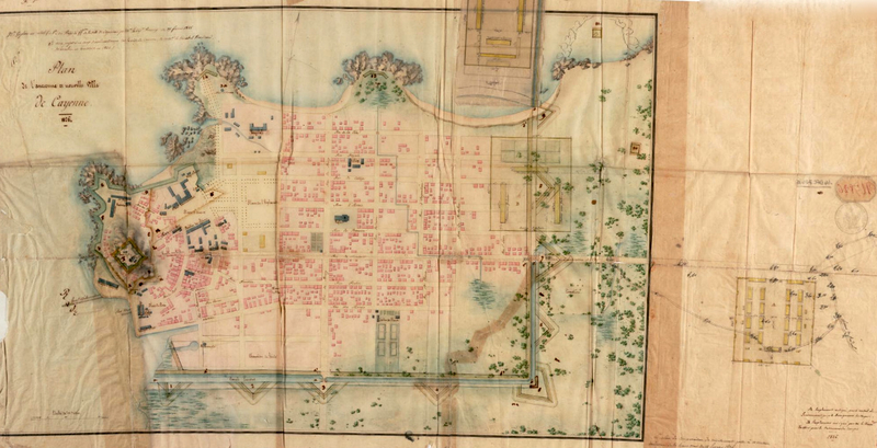 planc de l'ancienne ville de Cayenne, 1826