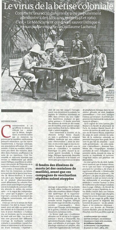 arrticle Le Monde sur virus bêtise coloniale