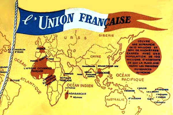 l'Union française, carte et fanion