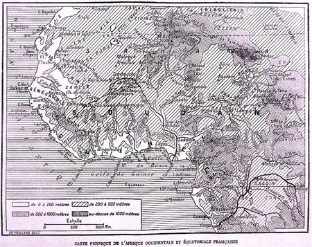 carte physique Afr occ et équat