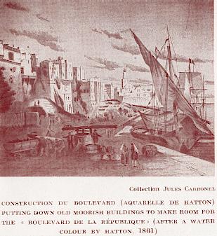 Construction du boulevard (Aquarelle de HATTON)