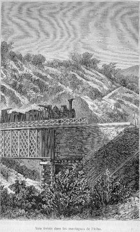 Voie ferr�e dans les montagnes de l'Atlas.