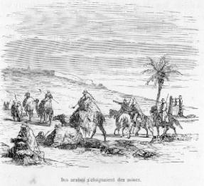 Des arabes s'�loignaient des mines.
