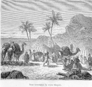 Nous trouv�mes la route bloqu�e.