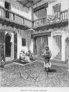 Int�rieur d'une maison mauresque.